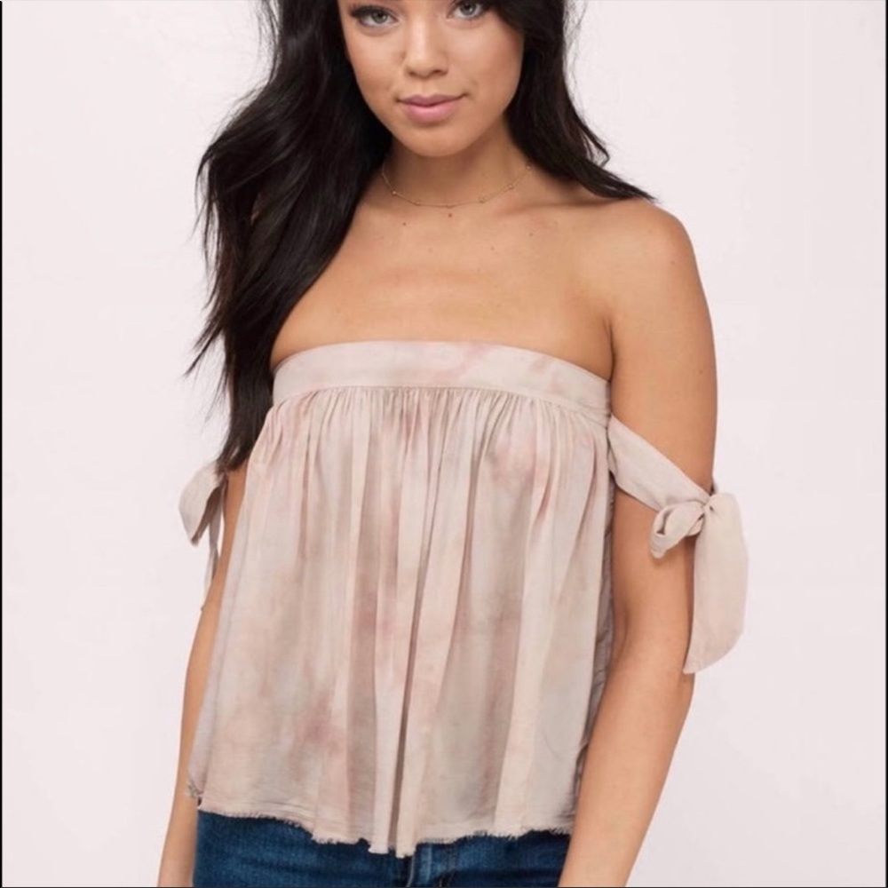 Blue life off the shoulder top